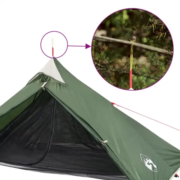 Riputatav ühe inimese tipi-matkatelk, roheline, veekindel, 255 x 153 x 130 cm – 10