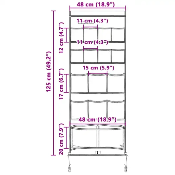 Riputatav välihoiukott telkimiseks, must-sinine, Oxford, 125 x 48 cm – 11