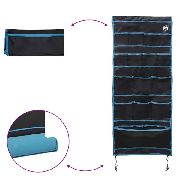Riputatav välihoiukott telkimiseks, must-sinine, Oxford, 125 x 48 cm – 10