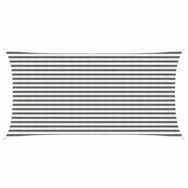 Ristkülikukujuline HDPE päikesepuri, helehall-valge, 2,5 x 6 m – 2