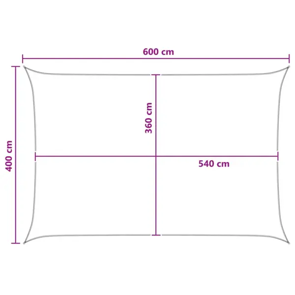Ristkülikuline HDPE päikesepuri, helehall-valge, 4 x 6 m – 8