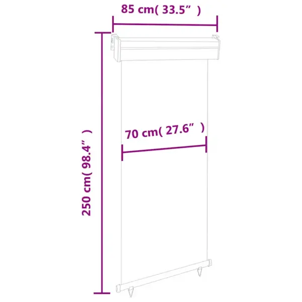 Rõdu vertikaalne külgsein kassett-ruloo, UV- ja veekindel, hall, 85 x 250 cm – 10