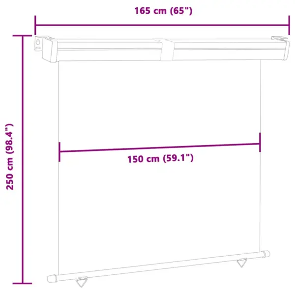 Rõdu vertikaalne külgsirm privaatsuseks, must, 165 x 250 cm – 10