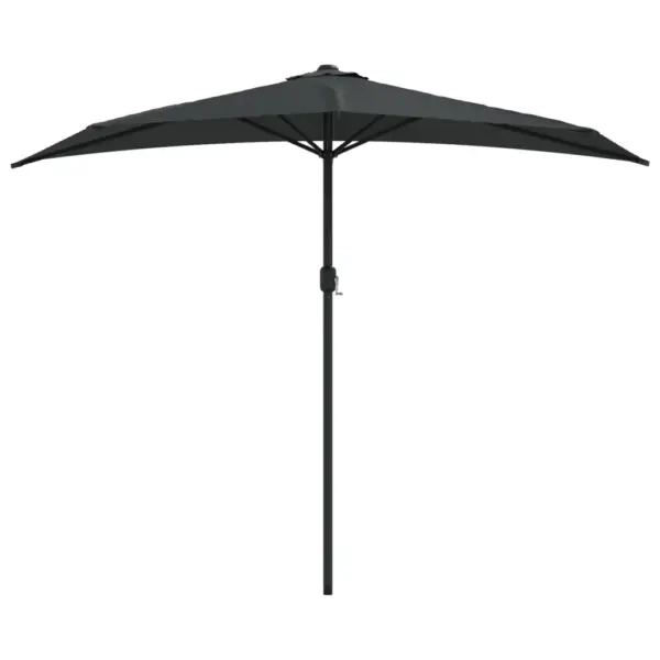 Rõdu päikesevari poolümmargune, antratsiithall, vändaga, alumiiniumpost 38 mm, 270 x 144 cm – 3
