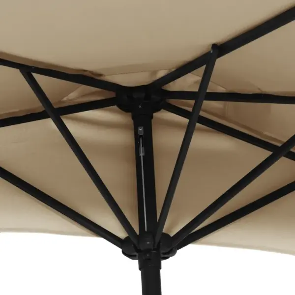 Poolümar rõdu päevavari alumiiniumpostiga, pruunikashall, 270 x 144 cm – 6