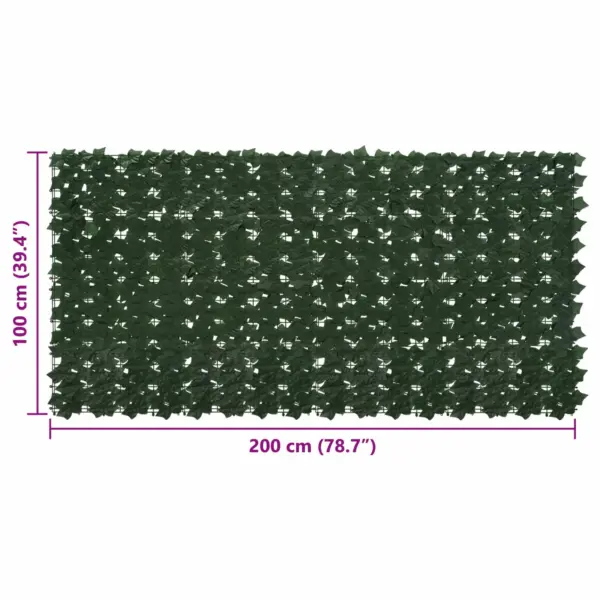 Rõdu privaatsusekraan lehemustriga, tumeroheline, 200 x 100 cm – 5