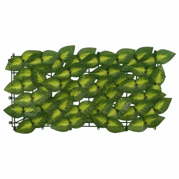 Rõdu privaatsusekraan lehtedega, roheline-kollane, polüetüleen ja kangas, 400 x 75 cm – 3