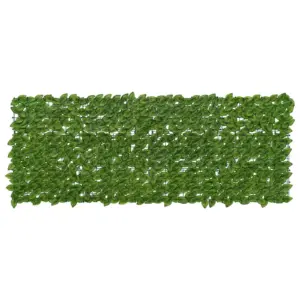 Rõdu privaatsusekraan lehtedega, roheline-kollane, 200 x 75 cm, 12 paneeli