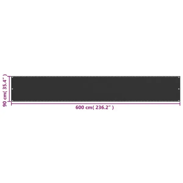 Rõdu privaatsuskangas HDPE-st, antratsiithall, 90 x 600 cm – 5
