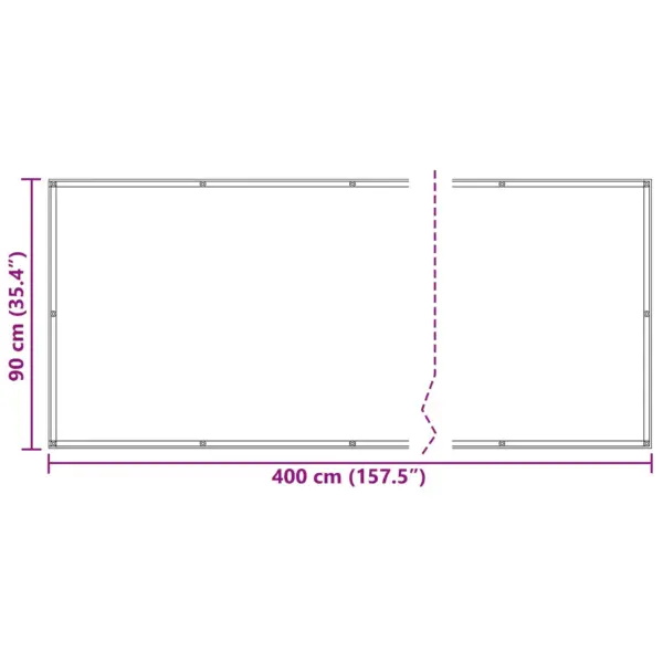 Rõdu privaatsuskate triibuline, helehall ja valge, PU-kattega Oxford-kangas, alumiiniumrõngastega, 90 x 400 cm - 8