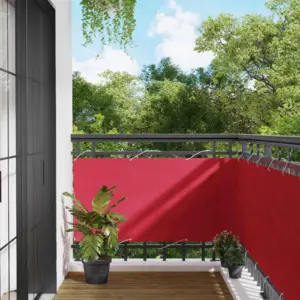 Rõdu privaatsuskate veinipunane, 75 x 400 cm, PU-kattega Oxford-kangas, alumiiniumist augud