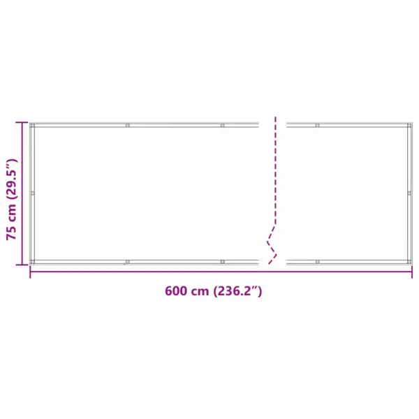 UV- ja veekindel rõdu privaatsuskate, veinipunane, PU-kattega Oxford-kangas, 75 x 600 cm - 7