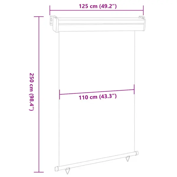 Rõdu vertikaalne külgsein kassett-ruloo, sinine, UV- ja veekindel, 125 x 250 cm – 10