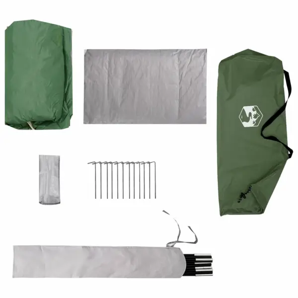 Roheline seljakotitelk 2 inimesele, 185T polüester PU-kattega, 220 x 138 x 113 cm – 8