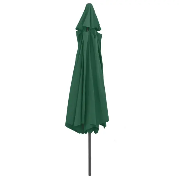 Aia päikesevari vändamehhanismi ja metallpostiga, roheline, 390 cm - 4