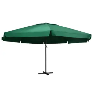 Roheline aia päikesevari alumiiniumpostiga, Ø 600 cm, ristalusega