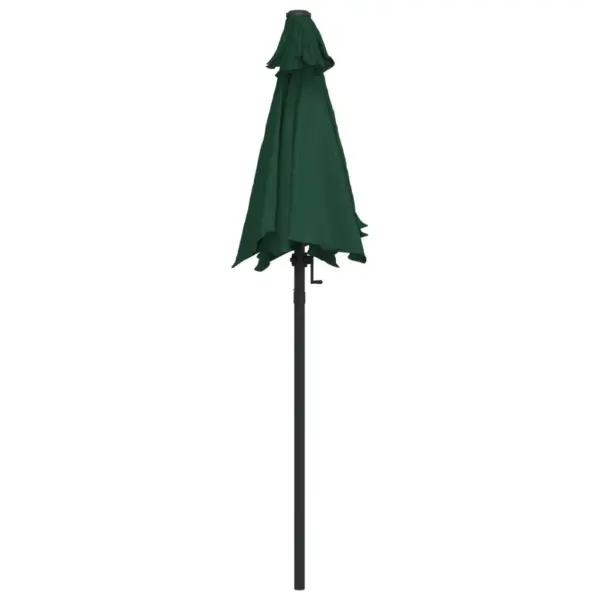 Kallutatav päikesevari vändaga, roheline ja tumehall, 200 cm, alumiiniumvarrega – 4
