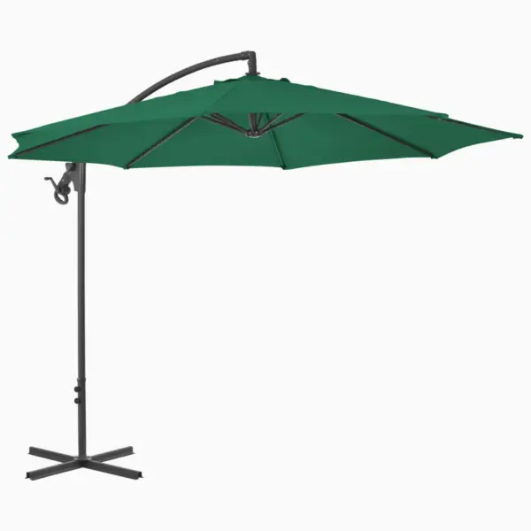 Konsooldisainiga päikesevari ristalusega, roheline, 300 cm - 2