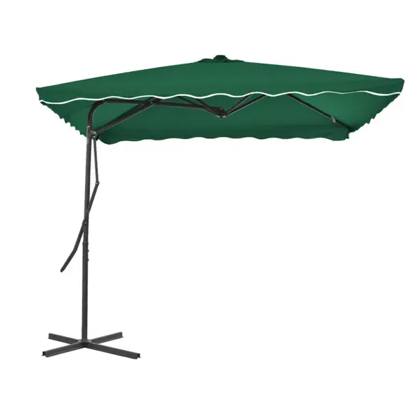 Päikesevari teraspostiga, 360° pöörlev, roheline, 250 x 250 cm – 2