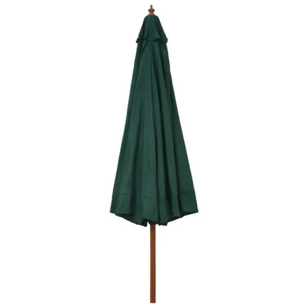 Roheline päikesevari puidust postiga, 330 cm – 3