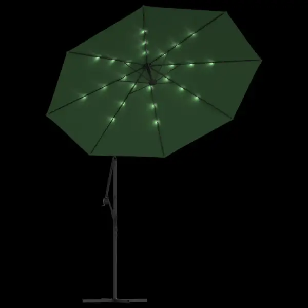 Rippuv päikesevari LED-valgustusega, roheline, 300 cm - 6