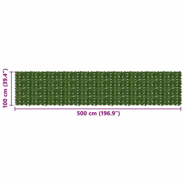 Rõdu privaatsusekraan kunstlehestikuga, roheline, 500 x 100 cm – 5