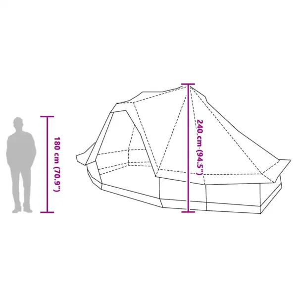 Tipi peretelk õhuavaga, roheline taft, 6-le, 466 x 310 x 240 cm – 13