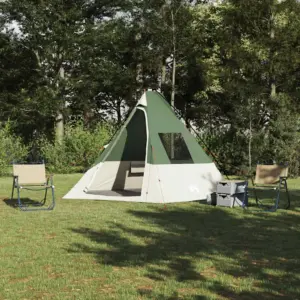Roheline tipi telk 6-le, õhuavaga, taft, 383 x 338 x 217 cm