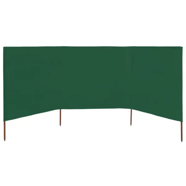Roheline tuulekaitse sein 3 paneeliga, mittekootud kangas ja puitpostid, 400 x 160 cm - 3
