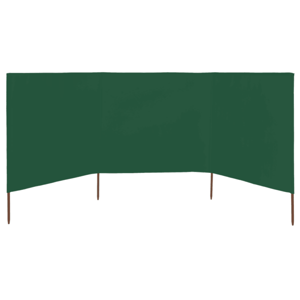 3-paneeline tuulekaitse sein mittekootud kangast, roheline, 400 x 120 cm - 2