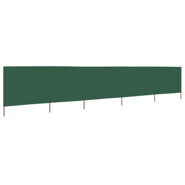 Tuulekaitse sein 6 paneeliga, roheline kangas ja puidust postid, 600 x 160 cm - 2