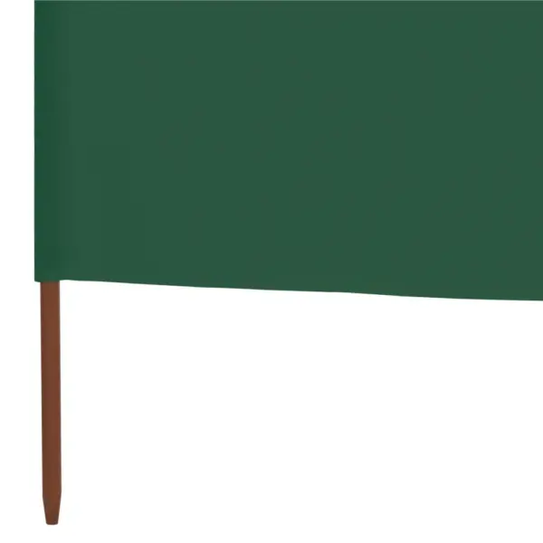 Tuulekaitse sein 6 paneeliga, roheline kangas ja puidust postid, 600 x 160 cm - 5
