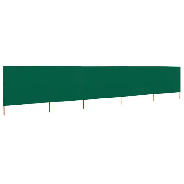 Roheline tuulekaitse sein 6 paneelist, mittekootud kangas ja puitpostid, 600 x 120 cm - 2