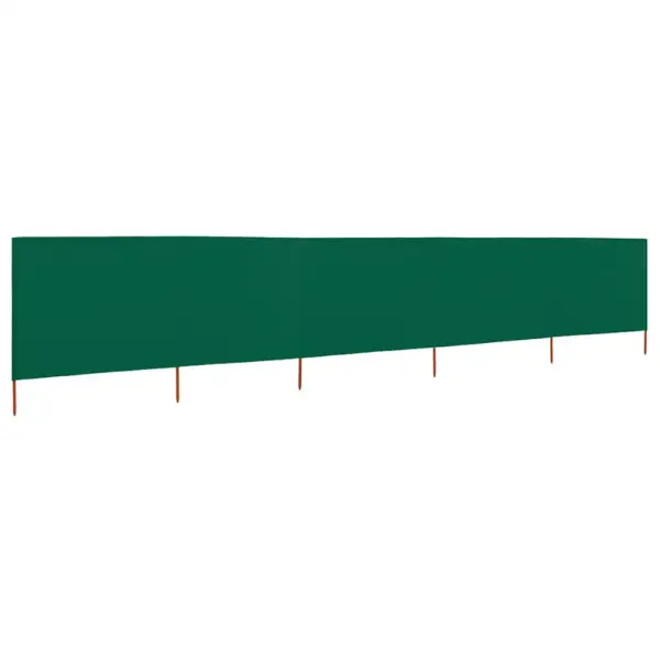 Roheline tuulekaitse sein mittekootud kangast, 600 x 80 cm, 6 puidust postiga - 2
