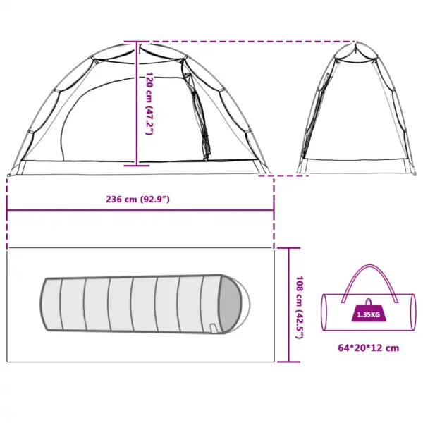 Sääsetelk katusega, hall ja must, 236 x 108 x 120 cm – 10