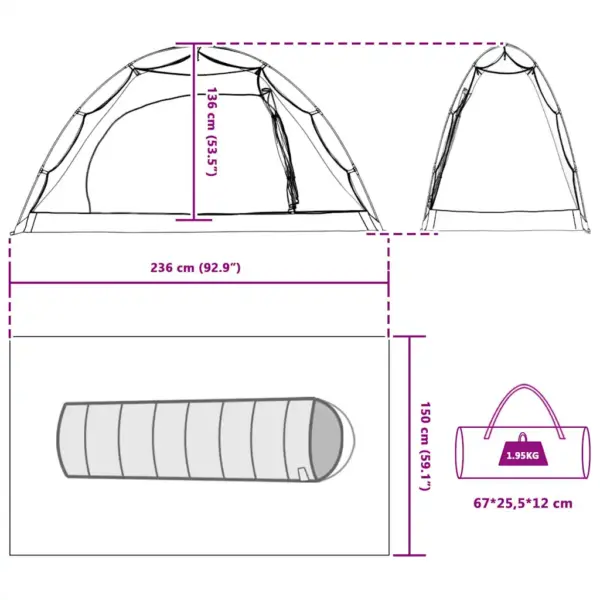 Sääsevõrgust telk katusega, hall-must, 236 x 150 x 136 cm – 10