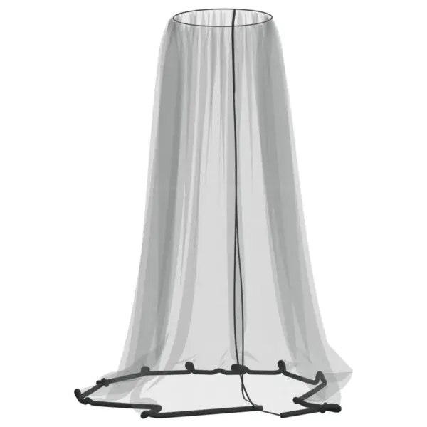 Ümar sääsevõrk aiavihmavarjule, must polüester, 300 x 230 cm – 2