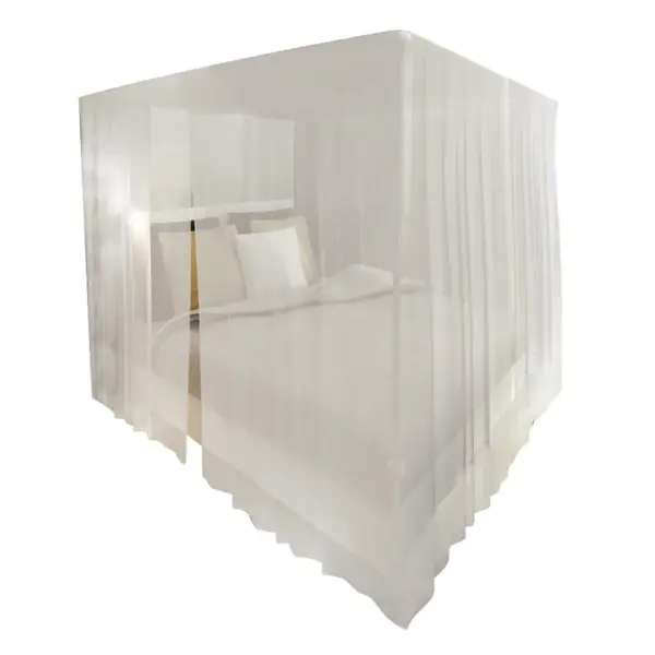 Sääsevõrk voodile 3 avaga, ruudukujuline, valge, 220 x 200 x 210 cm, 2 tk – 2