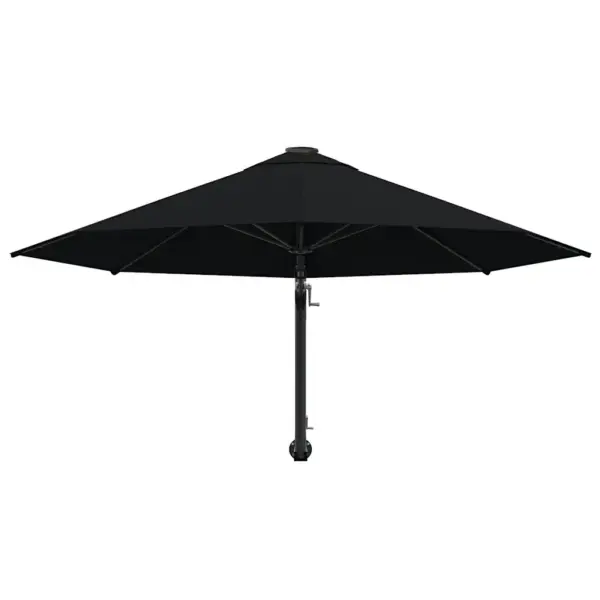 Seinale kinnitatav päikesevari vändasüsteemiga, 300 cm, must, kangast ja metallist - 4