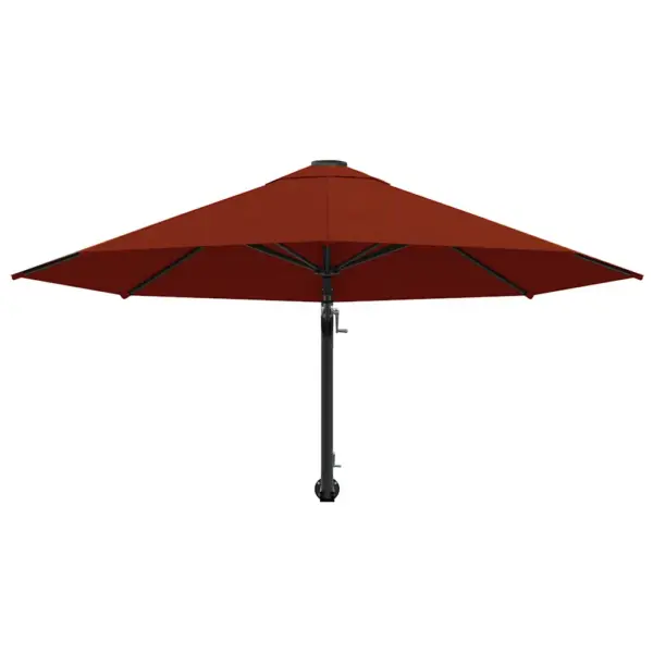 Seinale kinnitatav päikesevari metallpostiga, vändasüsteemiga, terrakota, 300 cm - 4