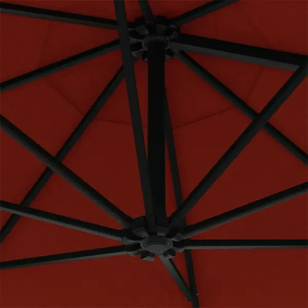 Seinale kinnitatav päikesevari metallpostiga, vändasüsteemiga, terrakota, 300 cm - 7