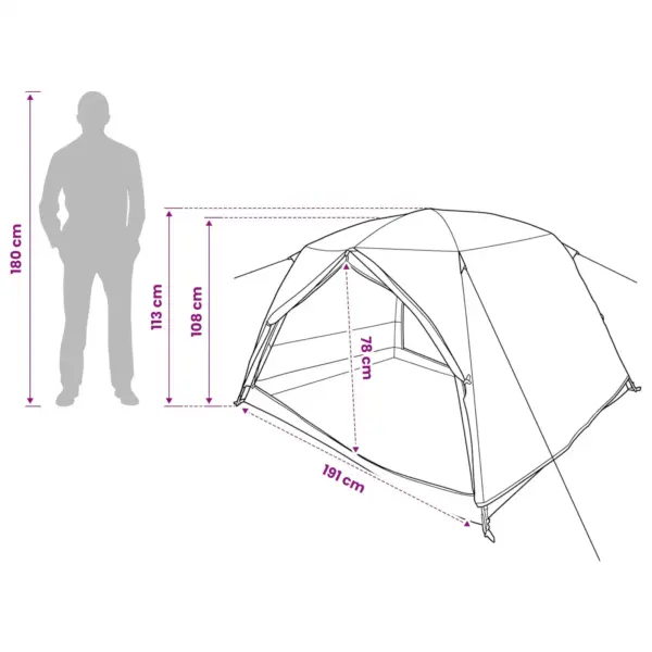 Seljakotitelk 2 inimesele, hall ja oranž, 185T polüester PU-kattega, 220 x 138 x 113 cm – 13