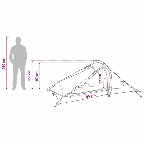 Kerge seljakotitelk 2 inimesele, oliiviroheline, 246 x 146 x 100 cm – 13