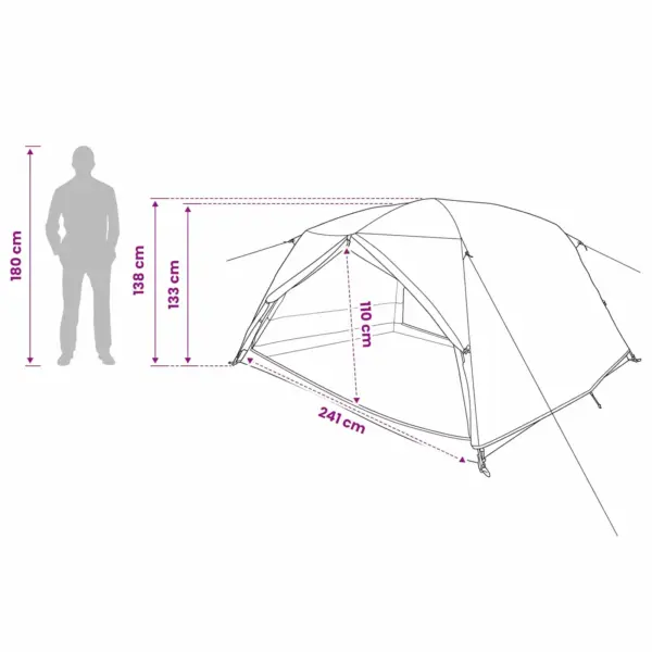 Seljakotitelk 4 inimesele, roheline, 185T polüester PU-kattega, 280 x 239 x 138 cm – 13