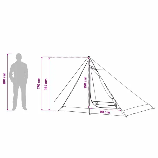 Seljakotitelk 4 inimesele, sinine, 185T polüester PU-kattega, 248 x 227 x 170 cm – 13