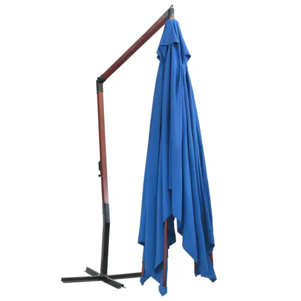 Rippuv päikesevari sinine, puidust postiga, 400 x 300 cm – 4