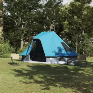 Sinine tipi telk 6-le, taftist, 466 x 310 x 240 cm, kandekotiga