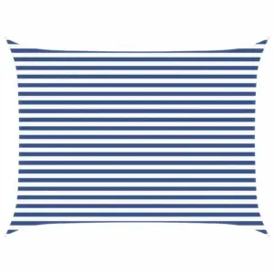 Ristkülikukujuline päikesepuri, sinine-valge, 4 x 3 m, 100% polüester Oxford, UV- ja veekindel