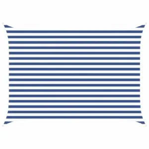 UV-kindel ristkülikukujuline päikesepuri, sinine-valge, 3,5 x 2,5 m, polüester Oxford