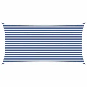 Ristkülikukujuline sinivalge päikesepuri, 6 x 3 m, UV-kindel polüester Oxford